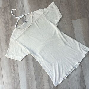 Vintage Basic Tshirt crewneck short sleeve sheer mens White (small) ron herman